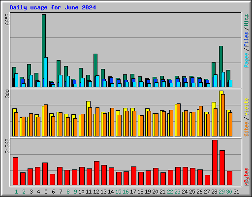 Daily usage for June 2024
