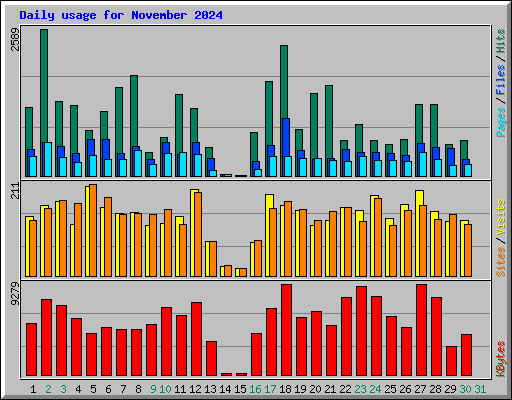 Daily usage for November 2024